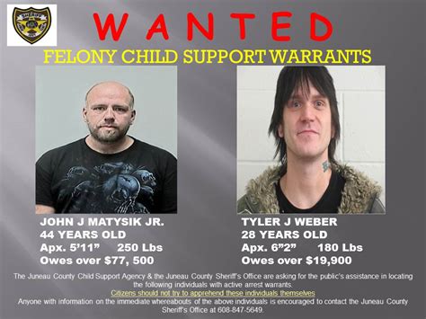 It allows the police to arrest the person anywhere they find them. . Felony child support warrant michigan